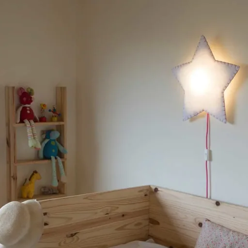 Buokids Softlampe Nachtlicht/Wandlampe Stern, Ausführung: Schnur & Stecker; Farbe der Naht: gelb