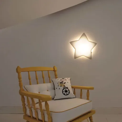 Buokids Softlampe Nachtlicht/Wandlampe Stern, Ausführung: Schnur & Stecker; Farbe der Naht: gelb