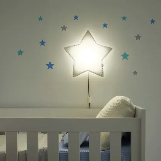 Buokids Softlampe Nachtlicht/Wandlampe Stern, Ausführung: Schnur & Stecker; Farbe der Naht: gelb