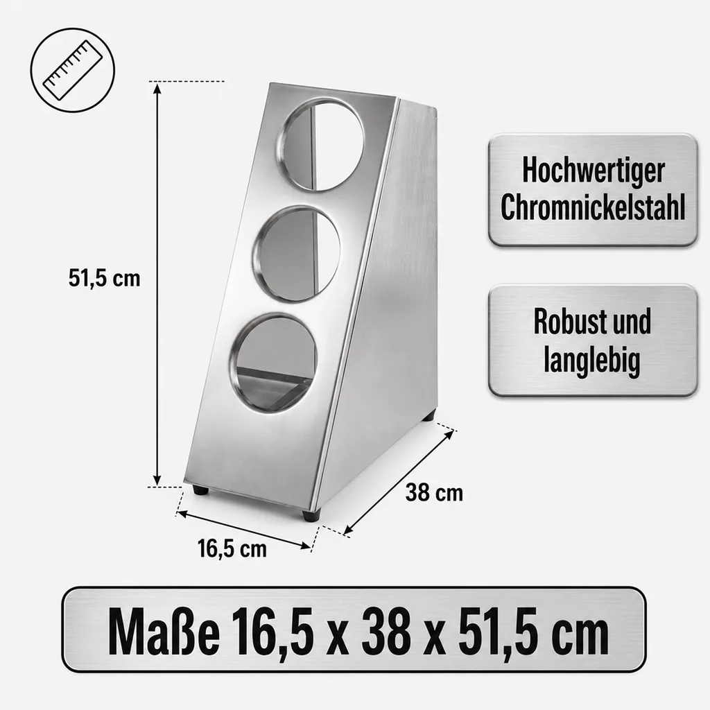Besteckkasten, Besteckeinsatz, Besteckbox Gastro 3 Besteckköcher, Turm: Rutschfest & Platzsparend