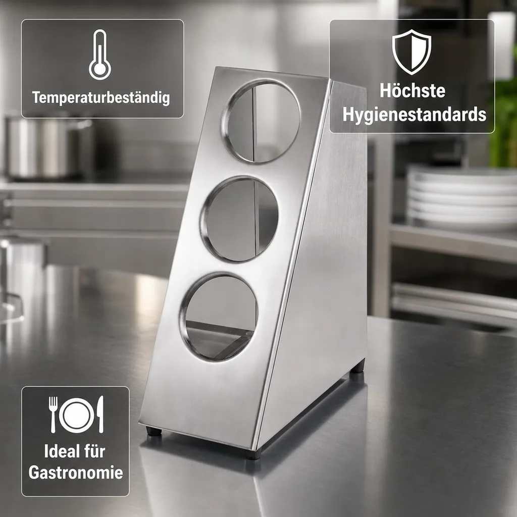 Besteckkasten, Besteckeinsatz, Besteckbox Gastro 3 Besteckköcher, Turm: Rutschfest & Platzsparend