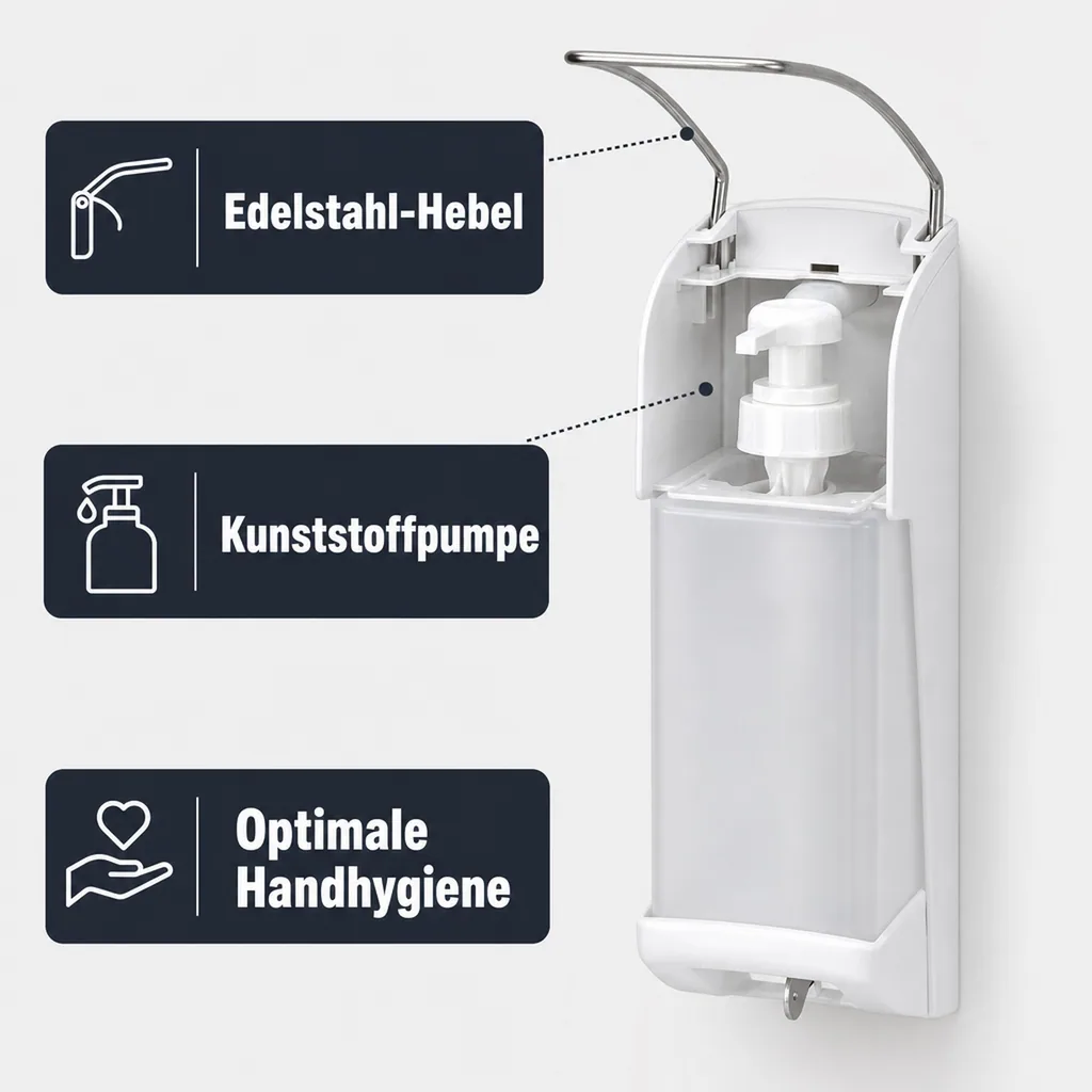 Desinfektionsspender/Seifenspender - LH 1000 ml Kunststoff inkl. Verschlussplatte