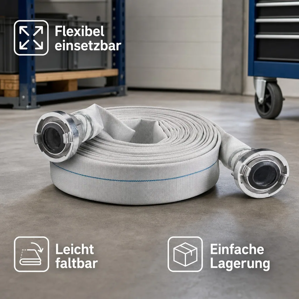 Industrieschlauch 15m, C52 Druckschlauch mit Storz Kupplung