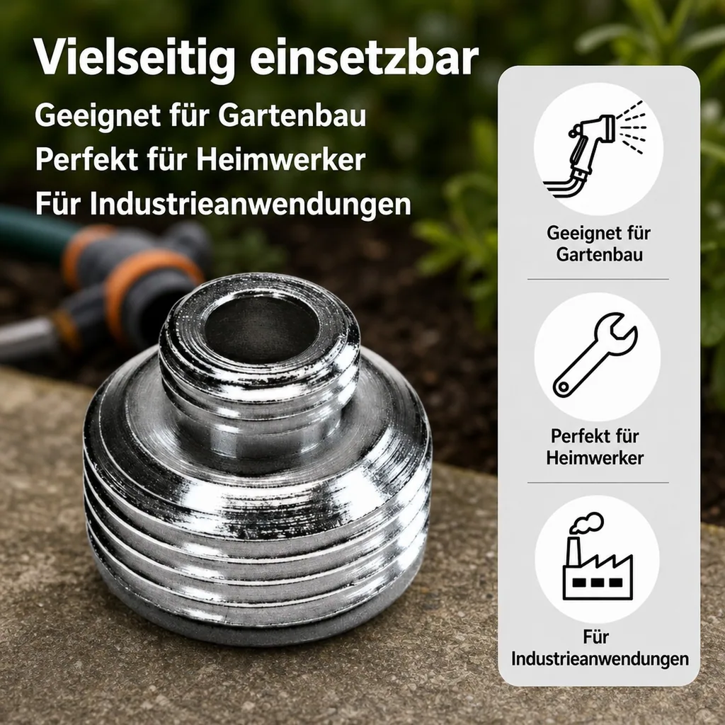 Reduzierstück 1/4”, Gewindegrößen: 1/4“ Außengewinde auf 5/8“ Außengewinde