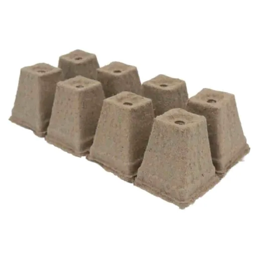Anzuchtplatten, kompostierbare Anzuchttöpfe, 8 eckige Töpfe