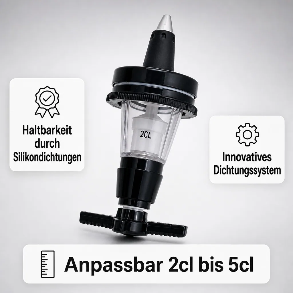 PRIMA Portionierer, Getränkeportionierer, Schnapsspender für Spirituosenflaschen, hängend, Ausschankmenge: 40 ml
