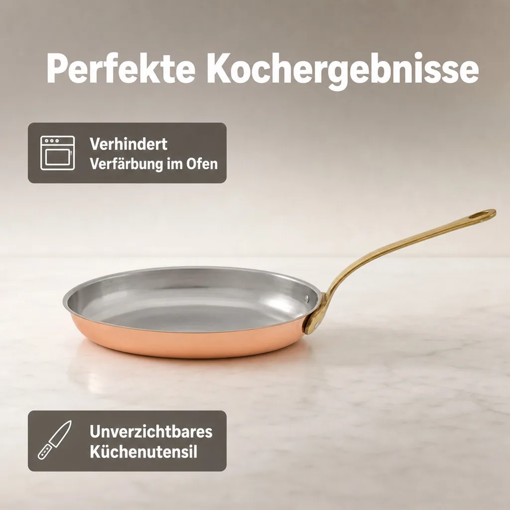 Bratpfanne, Kupferpfanne - aus Kupfer und Messing, Große Ovale