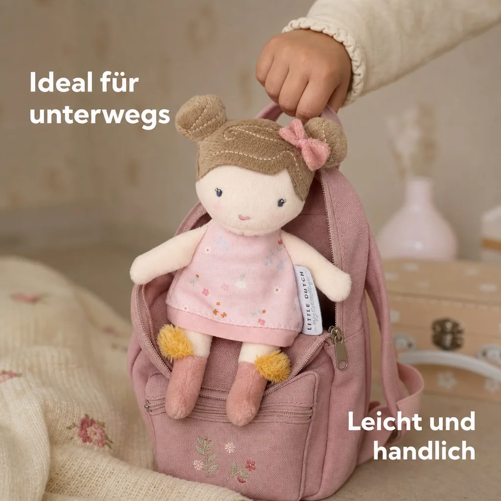 Little Dutch Stoffpuppe, Kuschelpuppe - Rosa, 10 cm