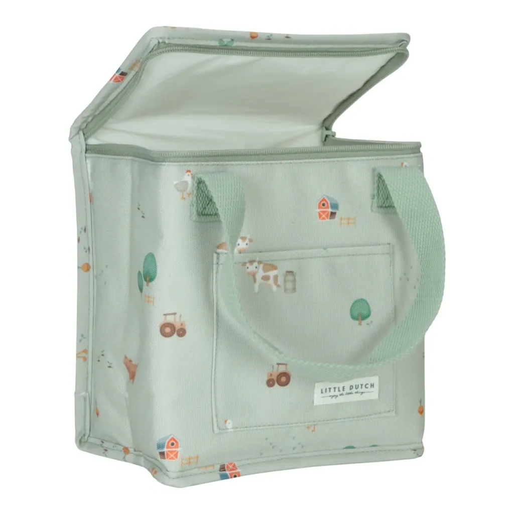 Little Dutch Kühltasche, Thermosack - Little Farm, Kinder Lunchbag aus Segeltuch für Schule & Ausflüge
