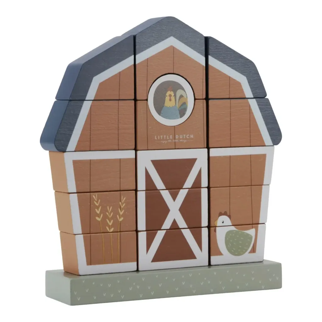 Little Dutch Stapelspiel Bauernhaus Little Farm, 20x5x18,5x5,5