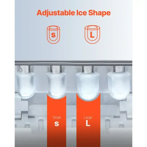 IceAge Eiswürfelmaschine 18 kg/24 Std. – Edelstahl, 2 Eiswürfelgrößen, 1,5 l Wassertank