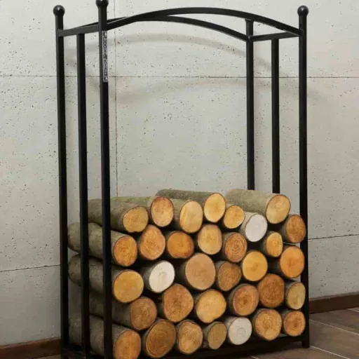 Kaminholzregal, Brennholzregal, Holzlagerregal Stahl, 90x60x25cm
