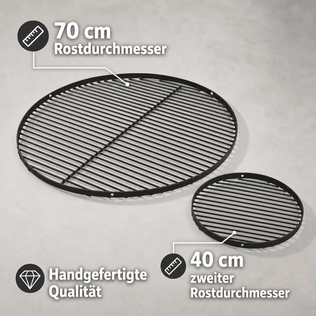 Schwenkgrill, Dreibein Grill, Gartengrill, Doppelrost, 200cm