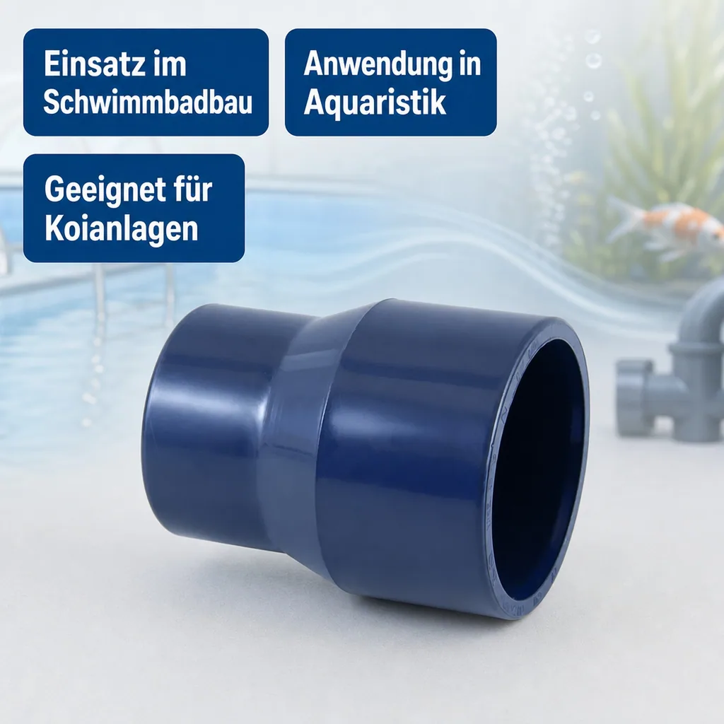 PVC - U Reduktion lang 63-50mm x 32 mm PN16