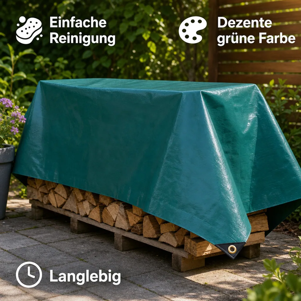 Abdeckplane grün 650 g/m², PVC Plane wasserdicht, 8 x 10 (80m²)