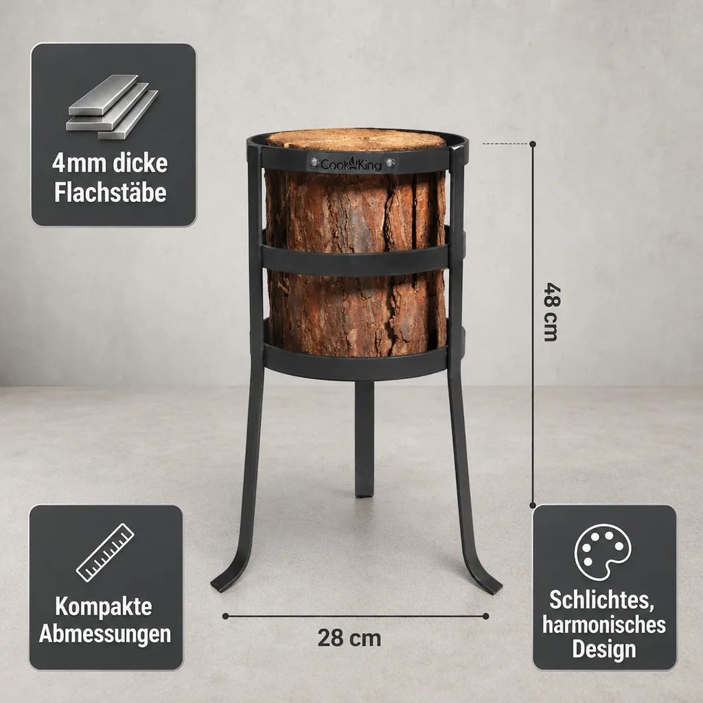 Feuerkorb, Gartenfeuerstelle, für Schwedenfeuer, Malmo Naturstahl