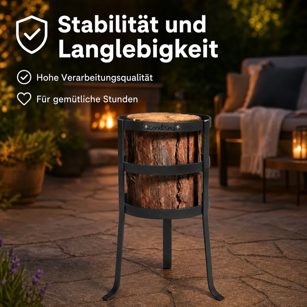 Feuerkorb, Gartenfeuerstelle, für Schwedenfeuer, Malmo Naturstahl