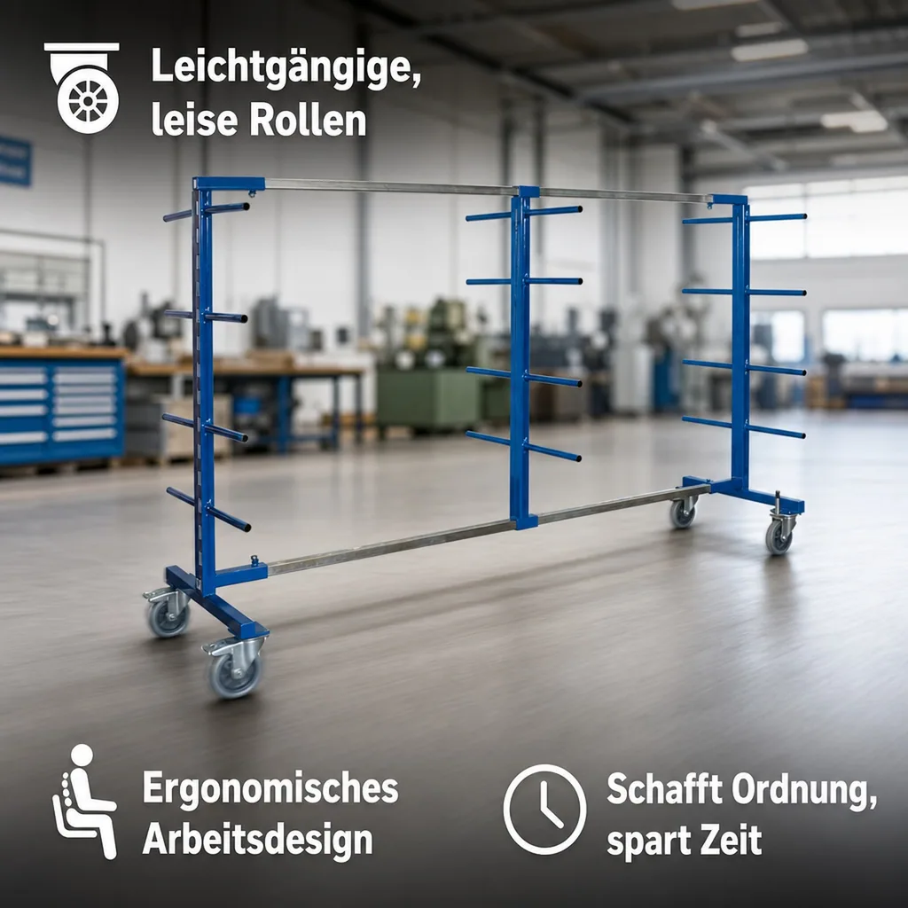 Tragarmwagen, zweiseitig, XL, mit 3 Pfosten, 400 kg Traglast