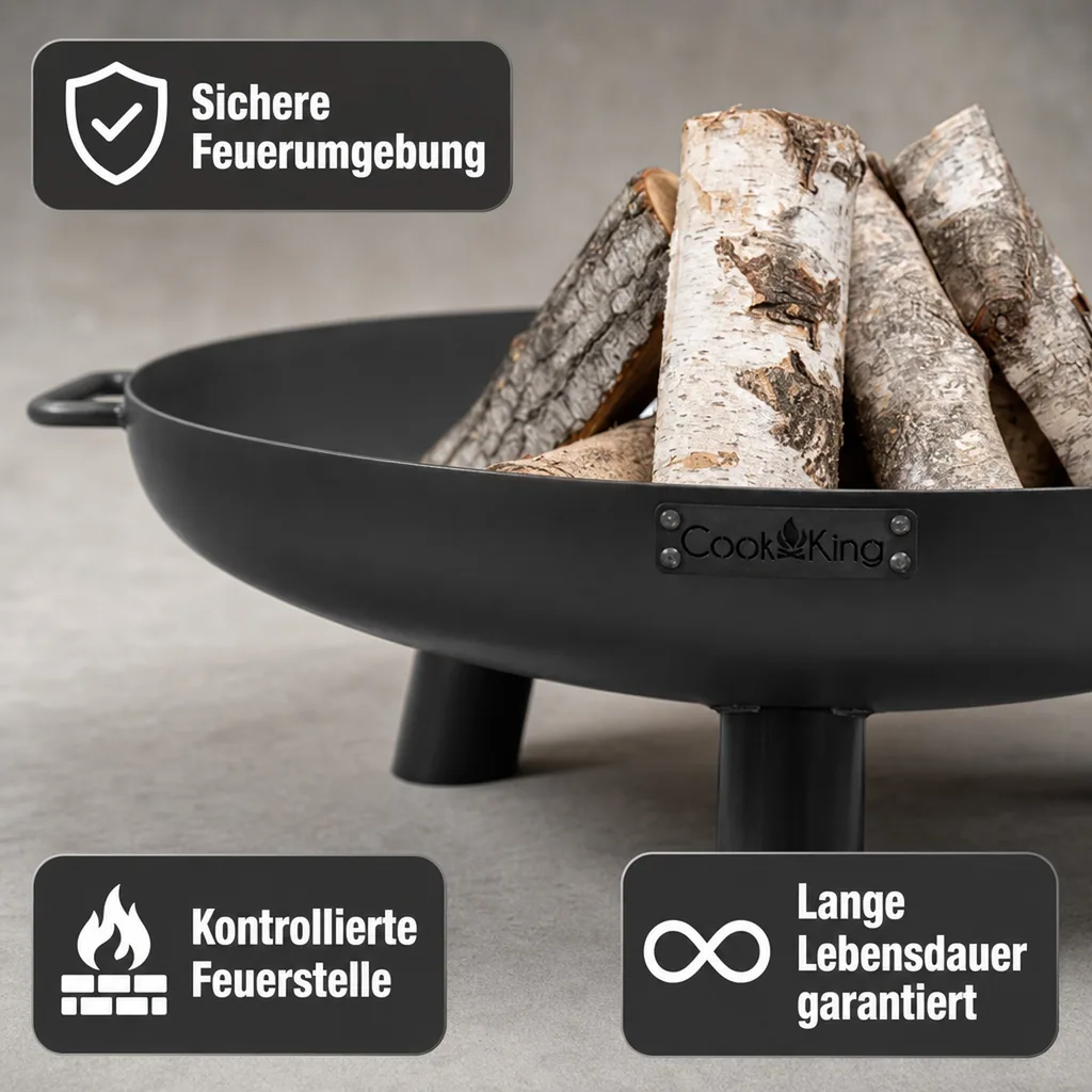 Feuerschale, 80 cm, Garten, Stahl, Gartengrill, Feuerstelle