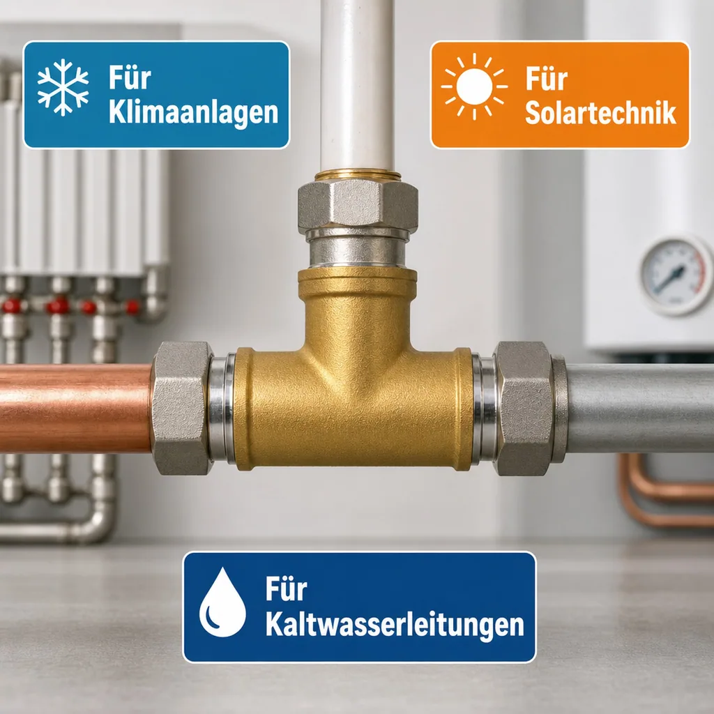 Gewindefitting Messing T-Stück reduziert 3/4" IG x 3/4" IG x 1/2" IG