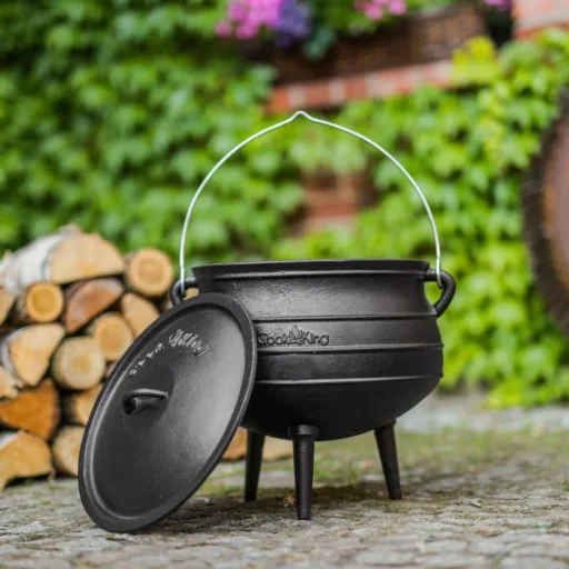 Gusseisenkessel 6, 9, 13 L, Feuerkessel, Gulaschkessel, Kessel mit Deckel