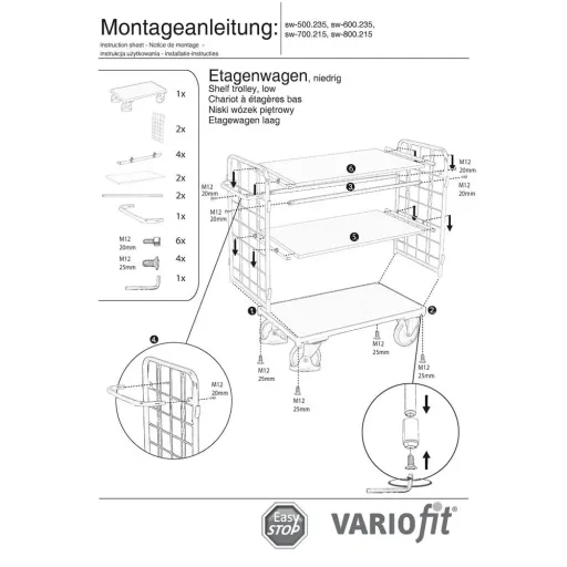 Paketwagen, Transportwagen mit Gitter, 500 kg Traglast