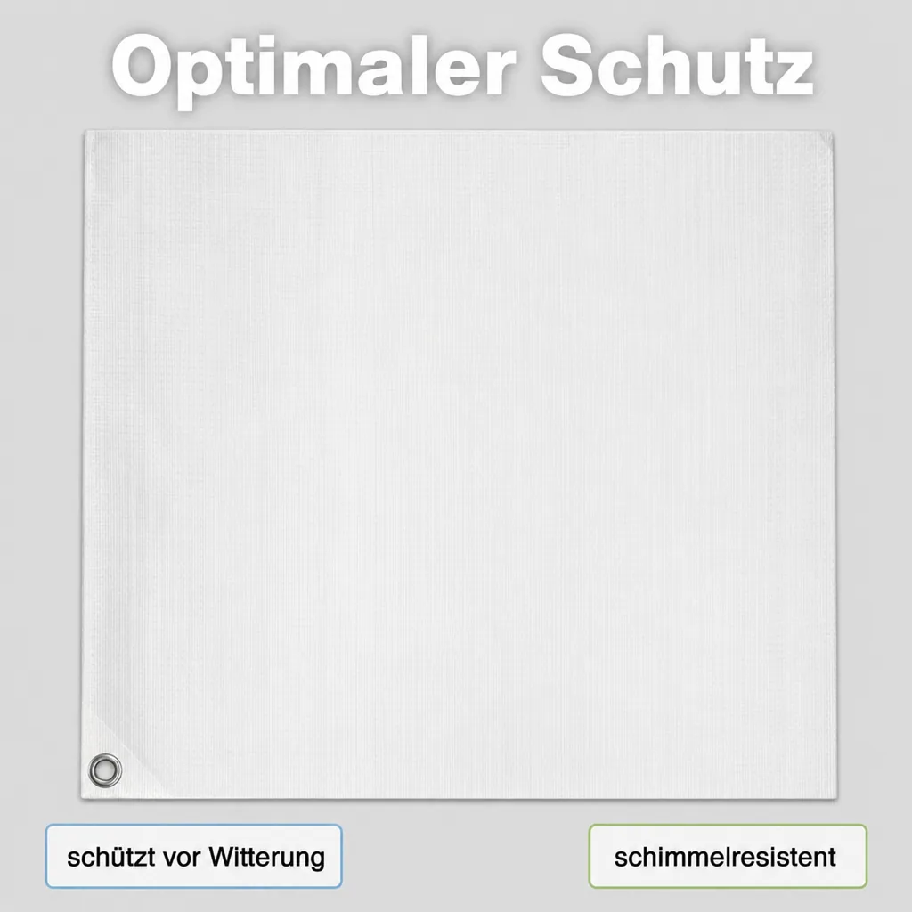 Abdeckplane 3x4m, weiß, 180g/m², wasserdicht und reissfest