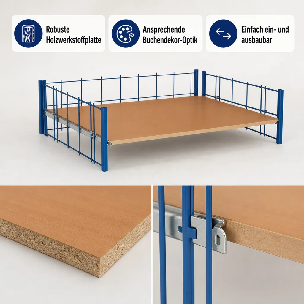 Zusatzboden, Winkelauflage für Paketwagen 1000 x 700 mm Typ L