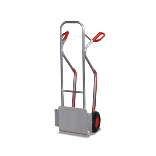 Stapelkarre Alu 200 kg, Klappschaufel, Gleitkufen, Vollgummibereifung