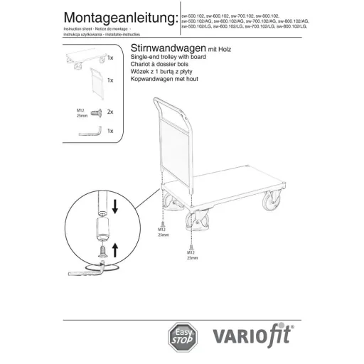 Stirnwandwagen 500 kg Typ XL EasySTOP