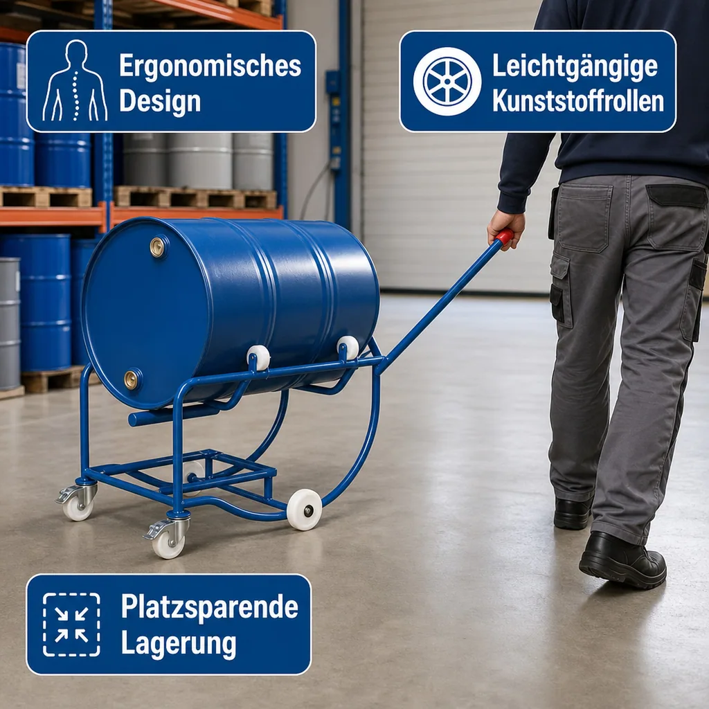 Fasskipper, Fassroller 200l, Fasskarre, 250kg Traglast
