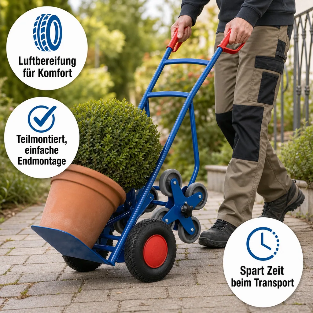 Treppenkarre Stahlrohr 200 kg, Treppensteiger Sackkarre