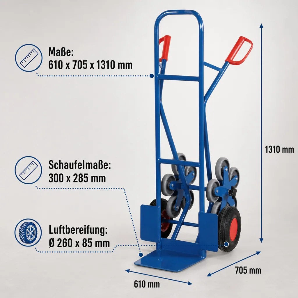 Treppenkarre Stahlrohr 200 kg, Treppensteiger Sackkarre