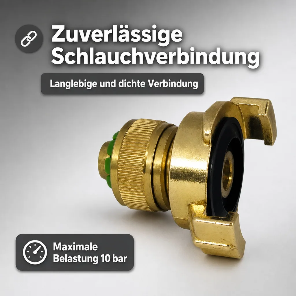 Schlauch Schnellkupplung Messing, 1/2 Zoll, Klauenkupplung