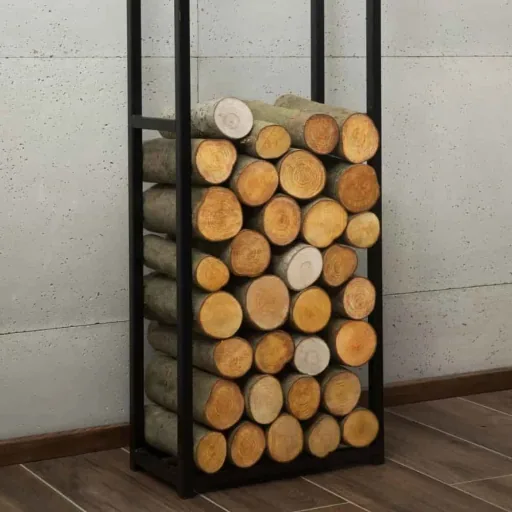 Kaminholzregal Stahl, Brennholzregal, 120x40x20cm, Holzlager Kamin