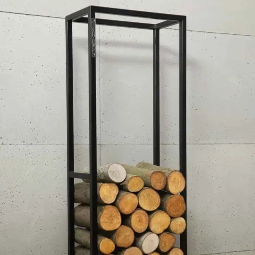 Kaminholzregal Stahl, Brennholzregal, 120x40x20cm, Holzlager Kamin