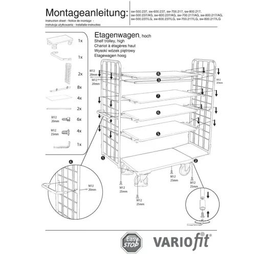 Paketwagen, Transportwagen 400 kg Traglast, Etagenwagen