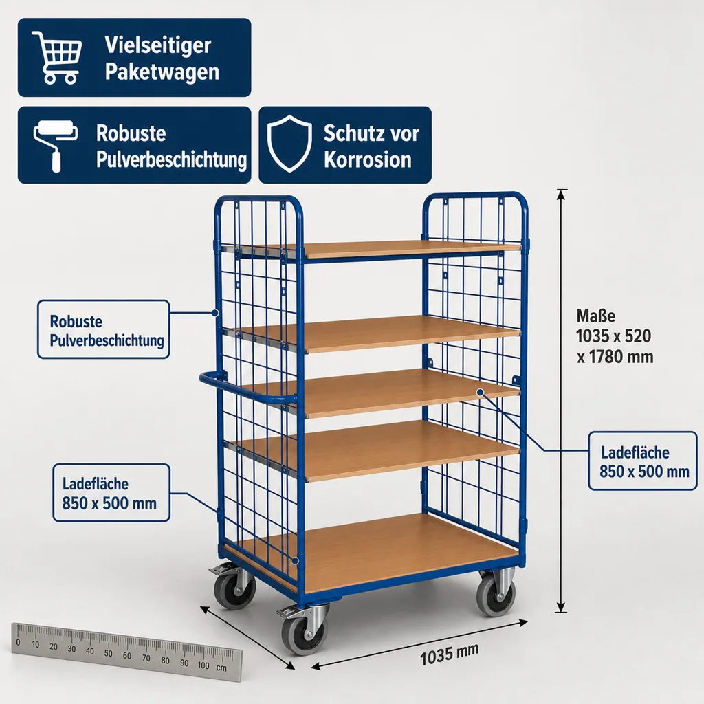Paketwagen, Transportwagen 400 kg Traglast, Etagenwagen