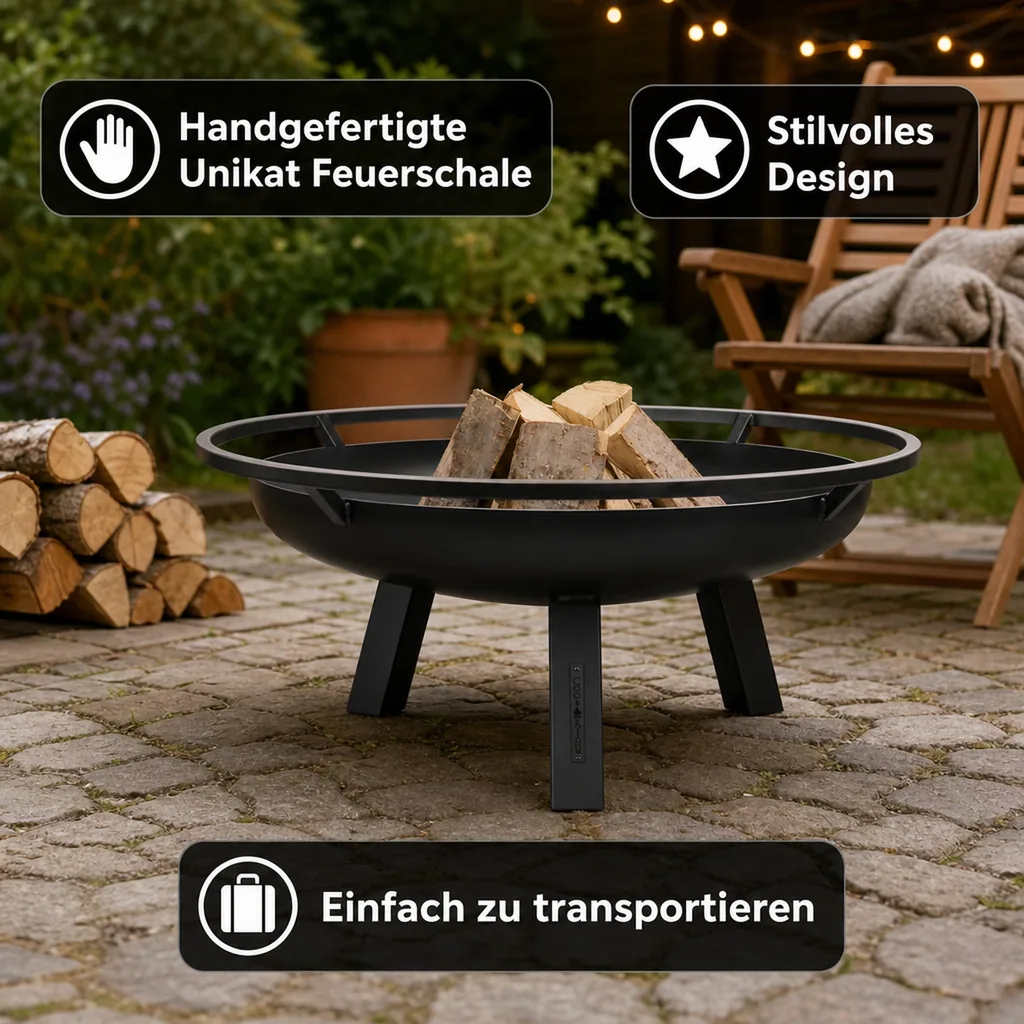 Feuerschale, Garten Feuerschale, 80 cm Stahl Feuerschale
