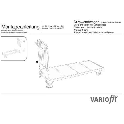 Transportwagen 500 kg, Stirnwandwagen, stabiler Werkstattwagen