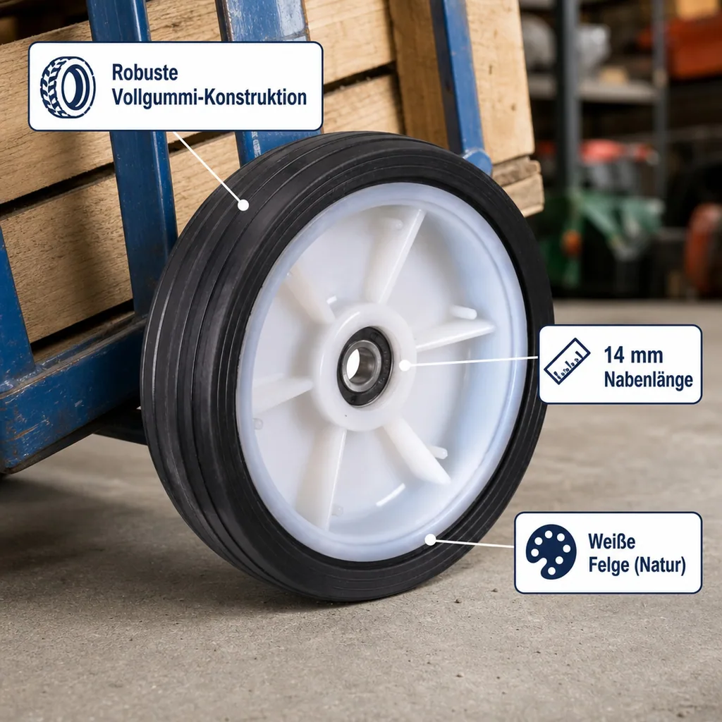 Vollgummirad 260 x 65 mm für Transportkarren