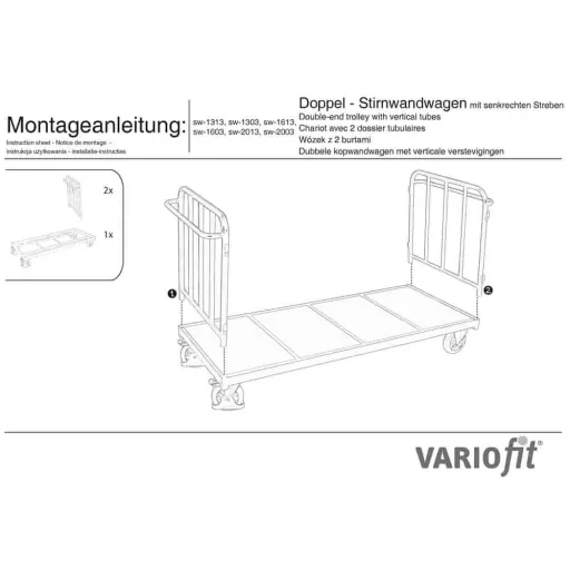 Stirnwandwagen 1200 kg, Doppel Stirnwandwagen, Transportwagen, Werkstattwagen