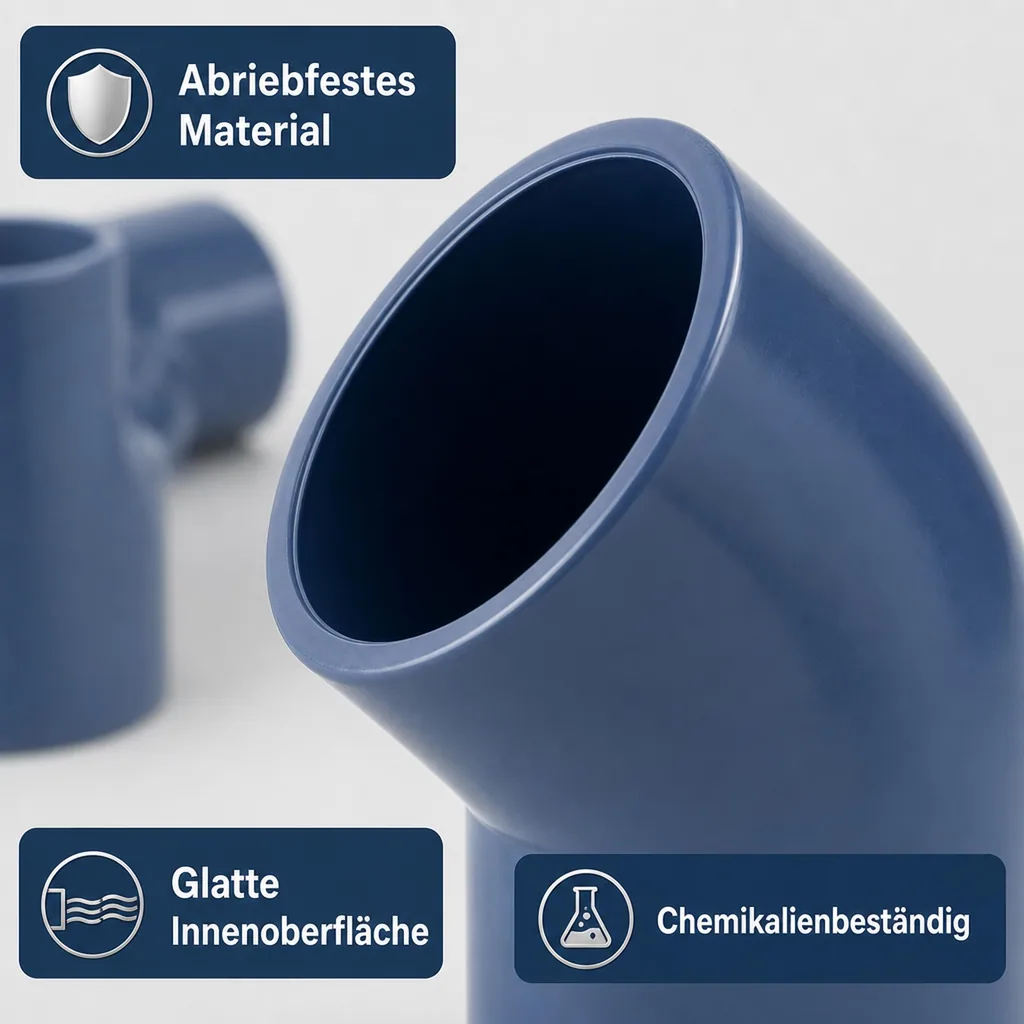 PVC - U 45° Winkel Muffe 63 mm PN16