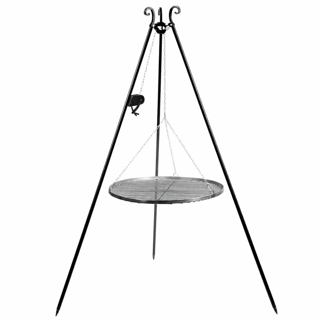 Schwenkgrill 180 cm + Grillrost aus Edelstahl 50 cm + Kurbel