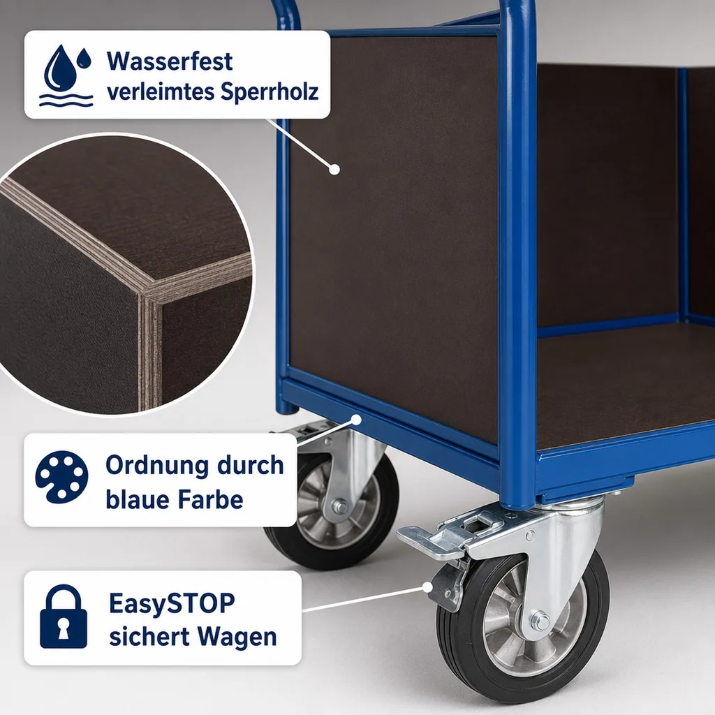 Dreiwandwagen 1000 kg Typ XL + EasySTOP