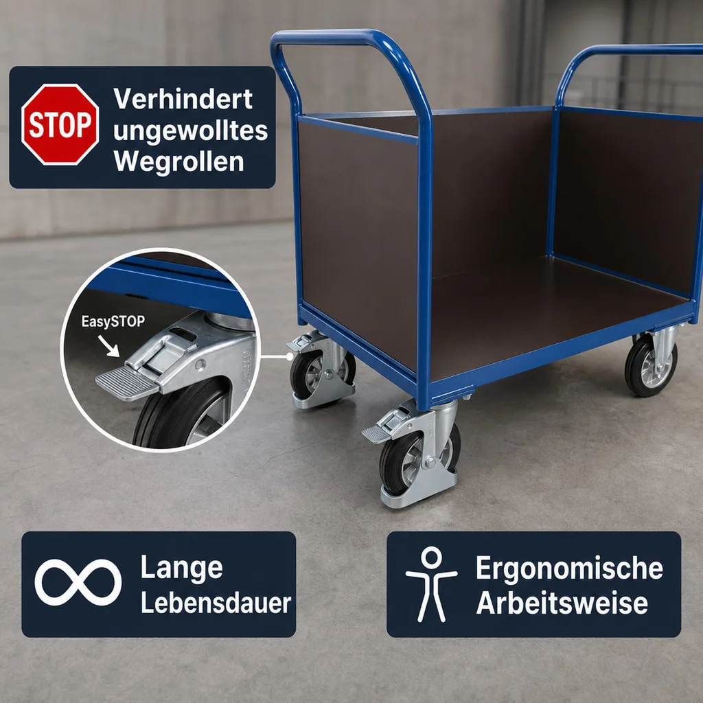 Dreiwandwagen 1000 kg Typ XL + EasySTOP
