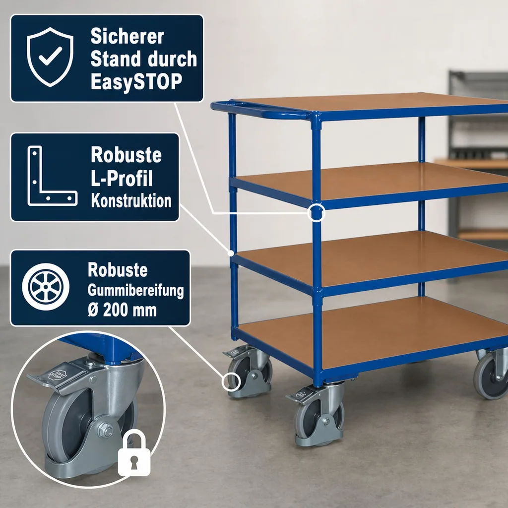 Tischwagen 500 kg, Schwerlast, Werkstattwagen, Transportwagen