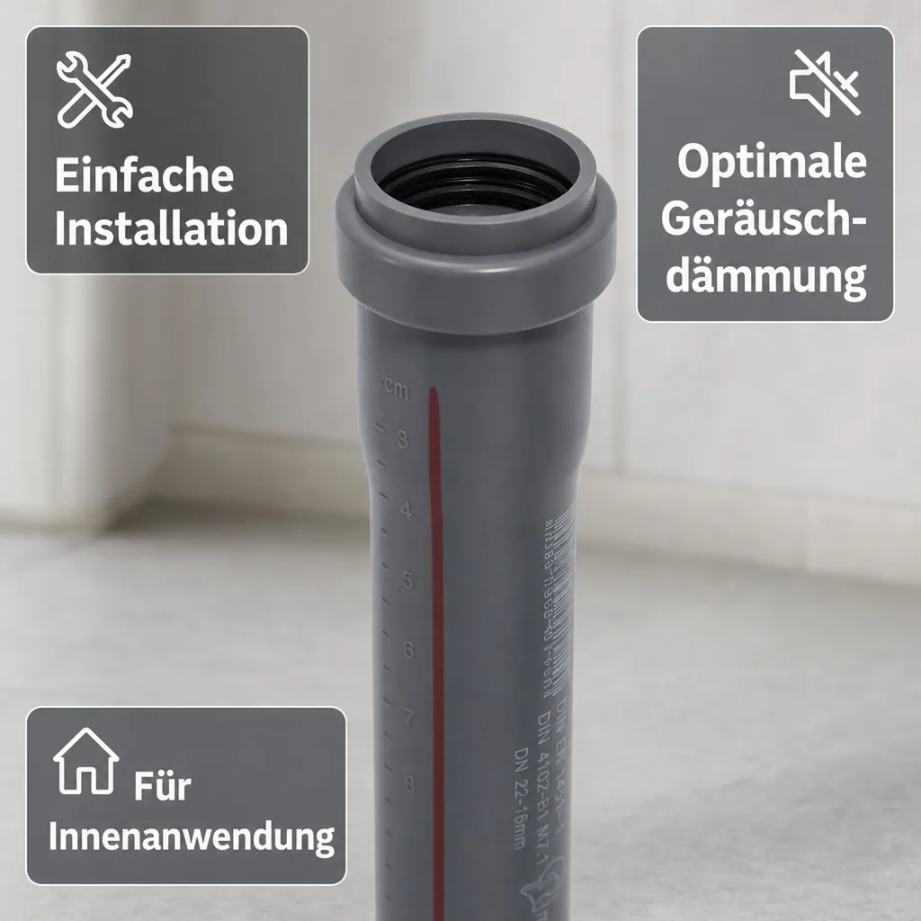 HT Rohr DN40, Abwasserrohr 40mm, HTsafeEM Rohr