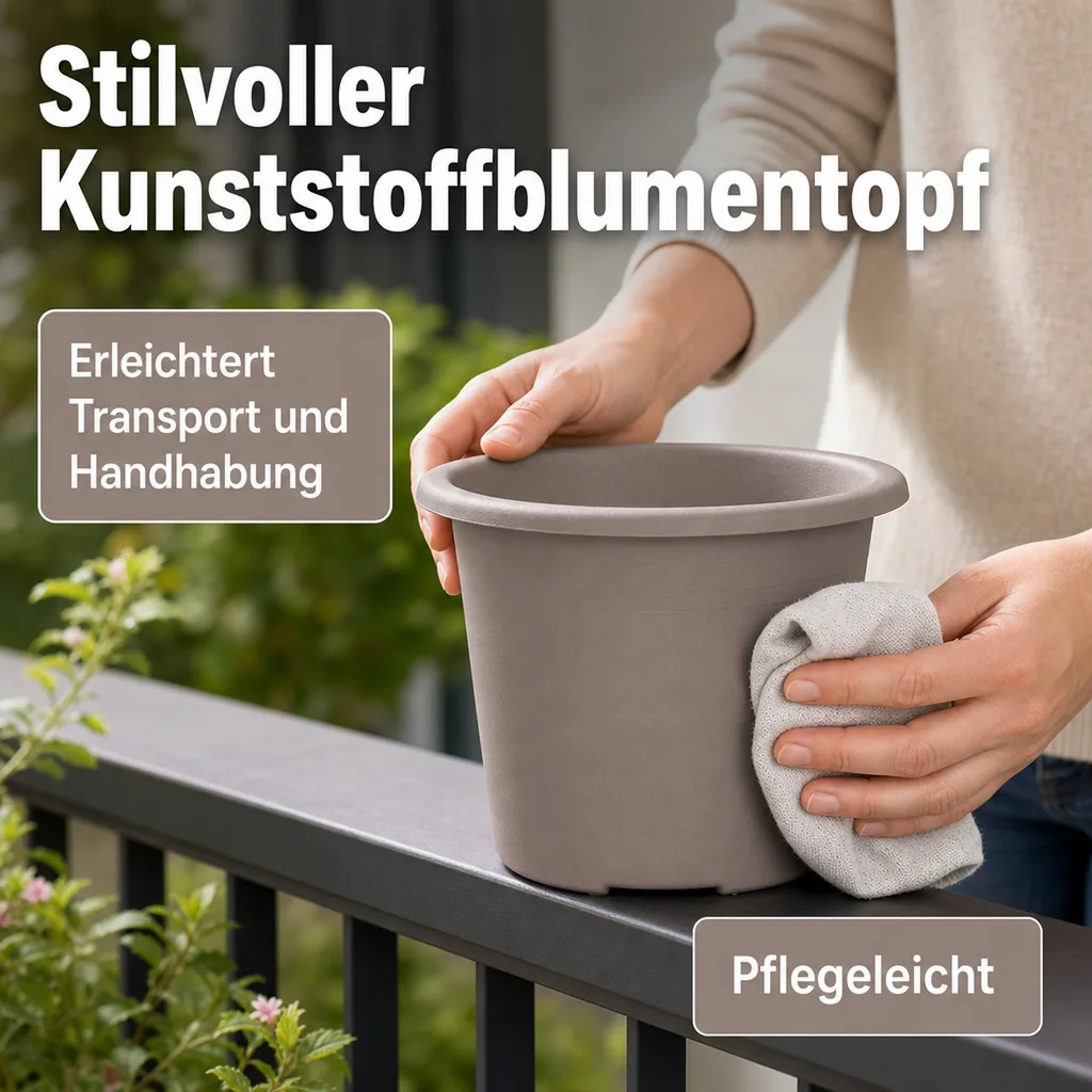 Blumentopf CYLINDRO ca. Ø 12 cm, 0,6 Liter - taupe