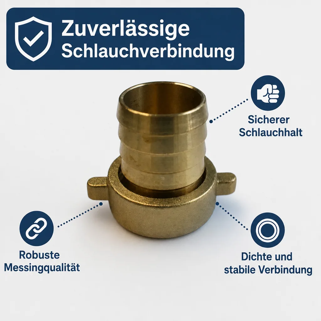 Schlauchverschraubung Messing, 1 1/2" IG, 40mm, Schlauchanschluss